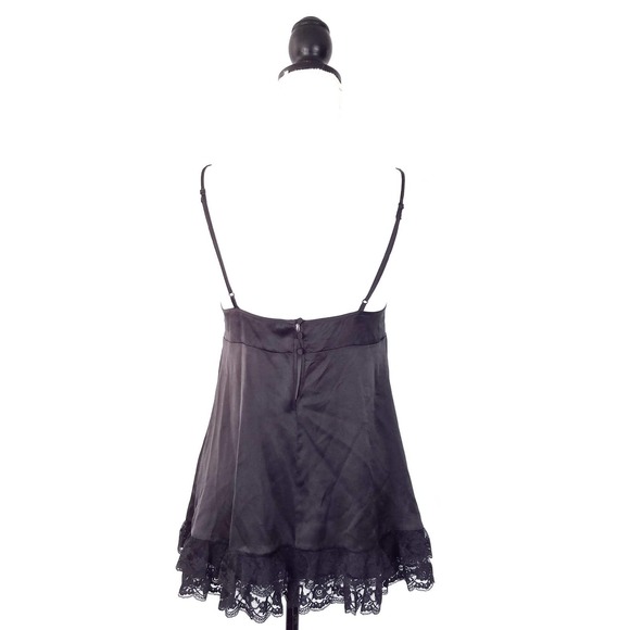 Vintage Victoria's Secret Silk Lace Trim Babydoll Tank or Short Negligee Small - Picture 2 of 6
